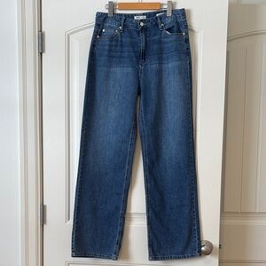 Oat New York Dark Blue Wide Leg Jeans. CLOUD LUX Denim.
